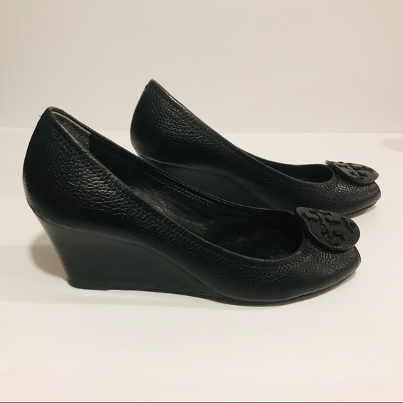 Tory Burch Shoes - Tory Burch Black Leather Wedges